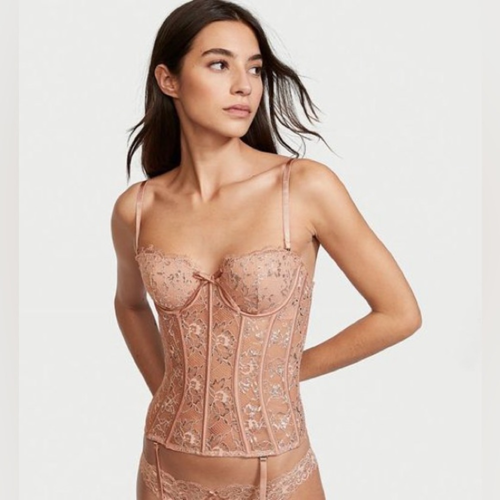Victorias Secret Allure Shimmer Floral Bustier